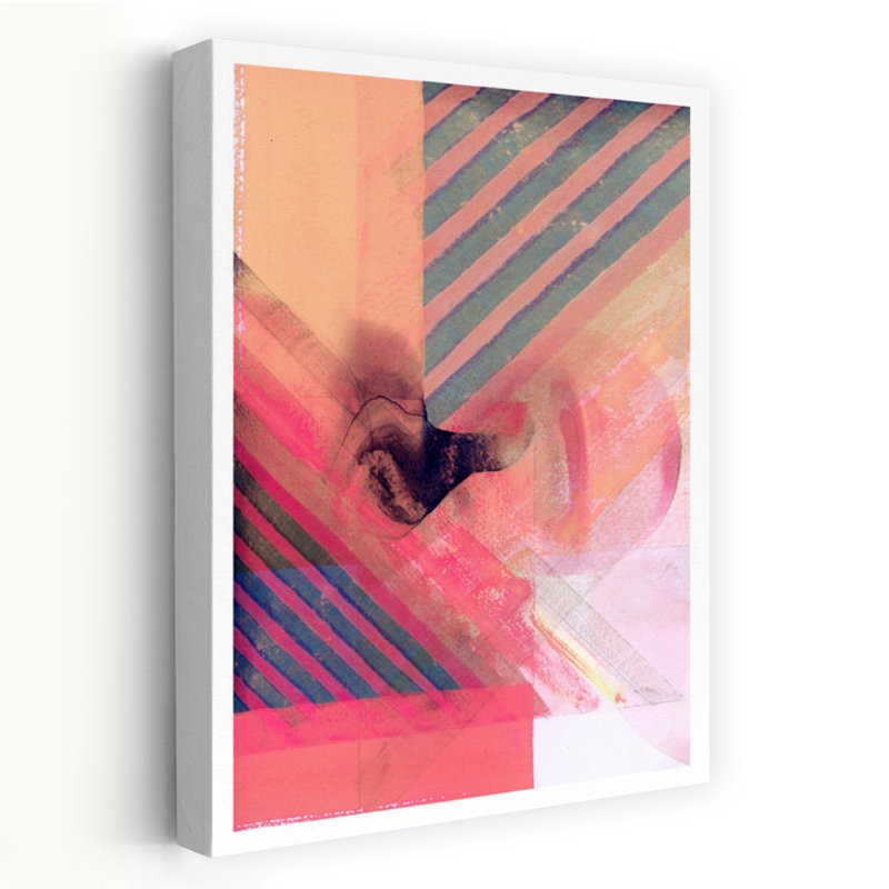 Vibrant Striped Forms Abstract Bold Colourful Wall Art Print, H 60 po x l 40 po