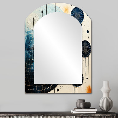 Miroir mural bleu sarcelle, Mid Century Minimalist Rain III - Minimalisme