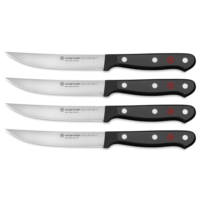 WÜSTHOF Gourmet 4-Piece Steak Knife Set, Black