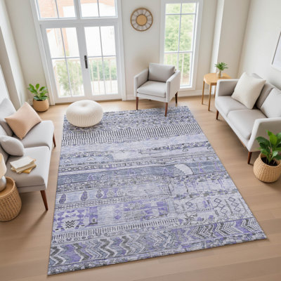 Tapis à rayures de qualité supérieure lavable à la machine Ashington AMF1835
