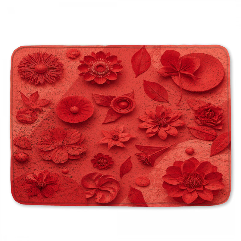 Tapis pour salle de bain Red Flowers, 24in W x 17in L