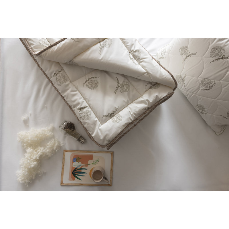 Duvetta 100% Wool Comforter With 100% Cotton Fabric Cover Premium Quality New Zealand Wool-all Season Useable- Machine Washable Duvet-medium Weight Quilt