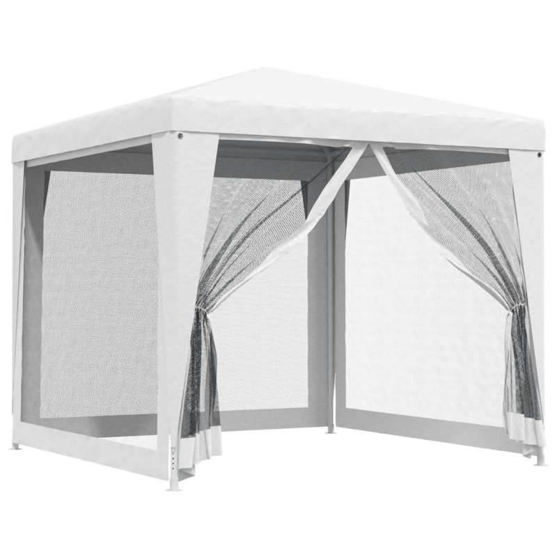 Erkan 2.5m x 2.5m Iron Patio Gazebo, White, 2.5 x 2.5 m, with 4 Sidewalls