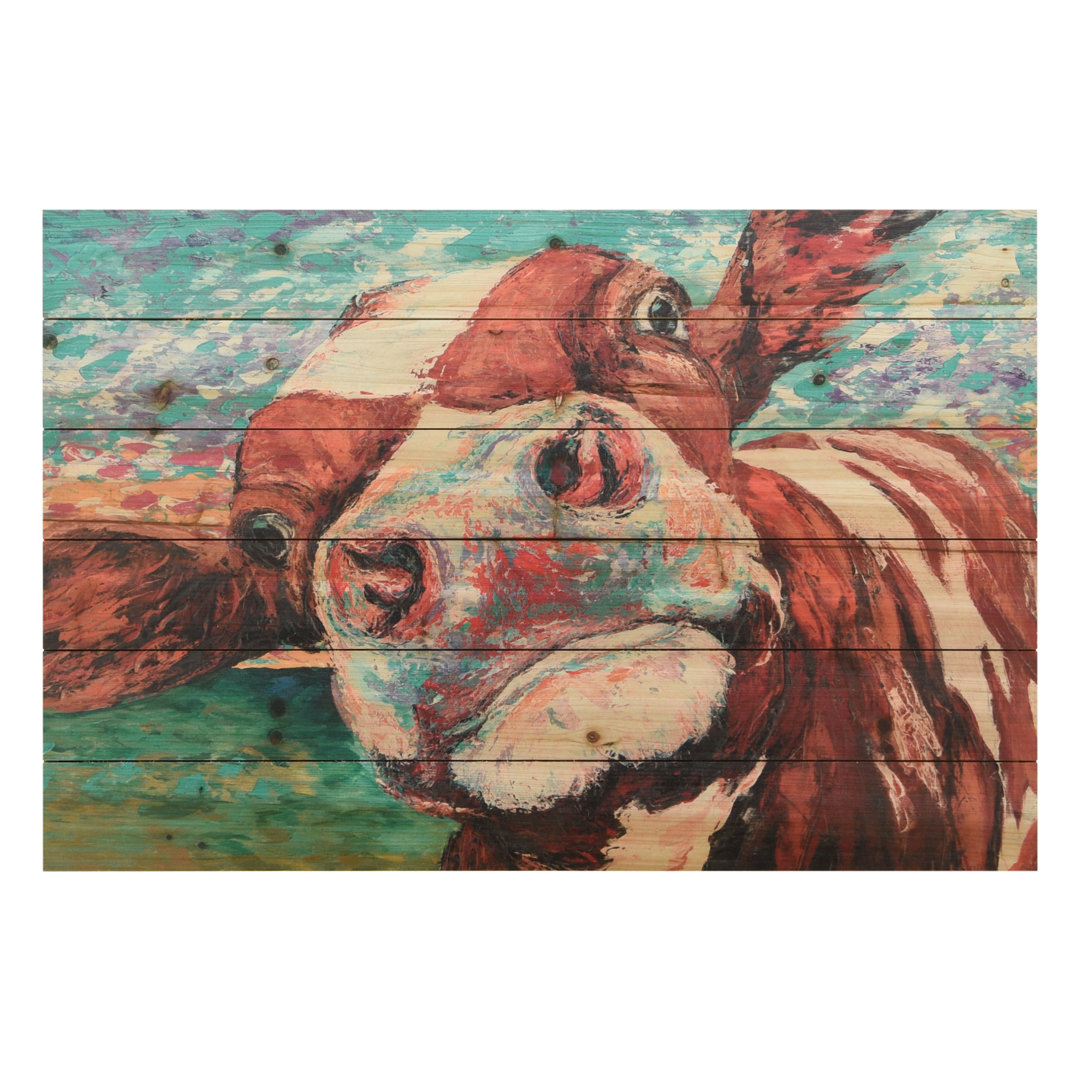 " Curious Cow 1 Arte De Legno Digital Print " August Grove®