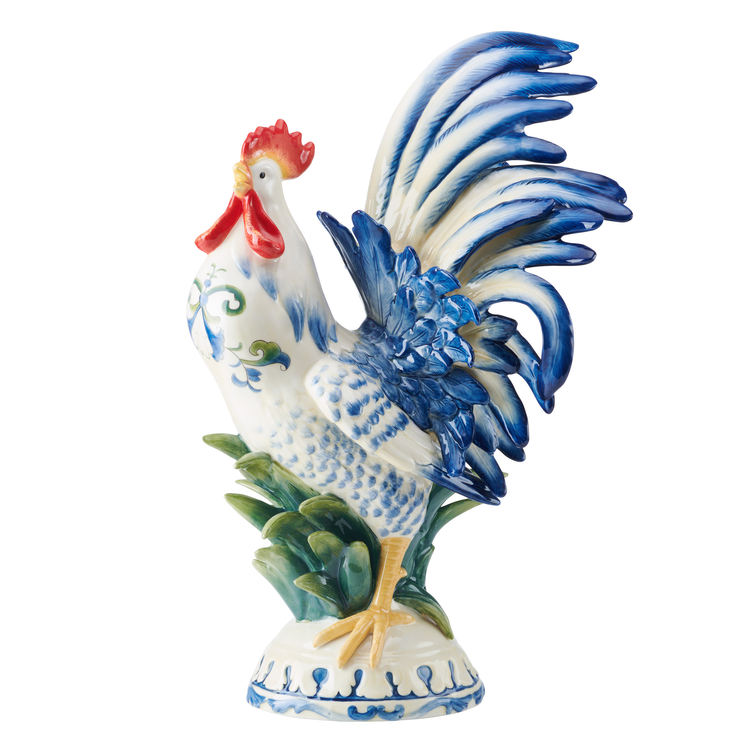 Fitz And Floyd Sicily Blue Rooster Figurine & Reviews | Wayfair