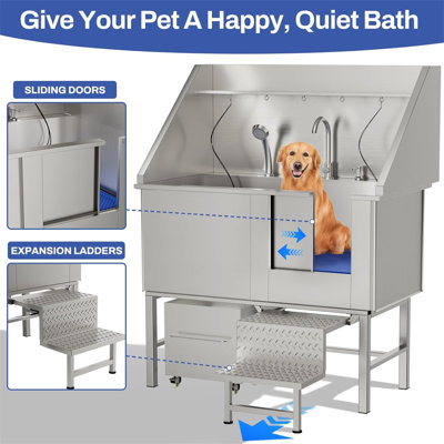 50 Station de lavage pour chien en acier inoxydable