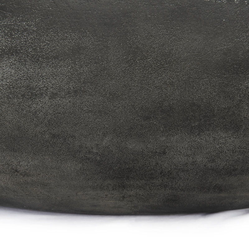 Basil Outdoor Round Coffee Table, Aged Gray