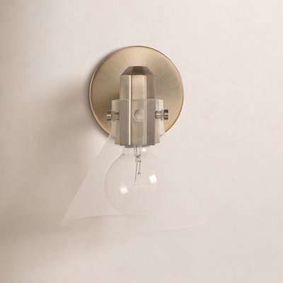 Single Light Glass Dimmable Armed Sconce