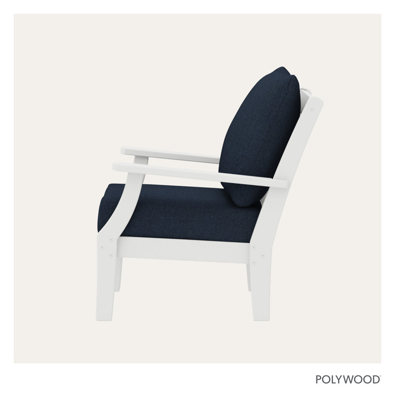 Braxton Deep Seating Chair, Marine Indigo, White