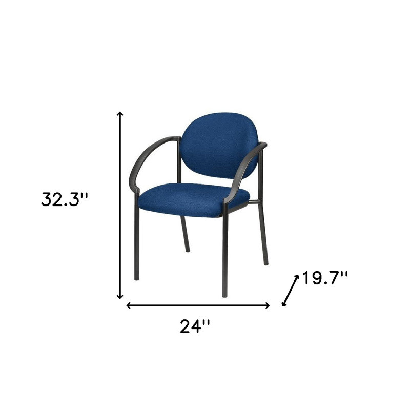 (Ensemble de deux) Chaise de bureau en tissu, Bleu marine