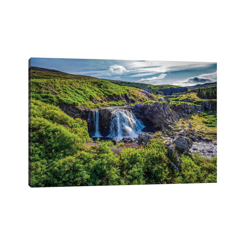 Fossa Waterfalls, Hvalfjordur, Iceland. by Panoramic Images - Gallery-Wrapped Canvas Giclée on Canvas, Wrapped Canvas