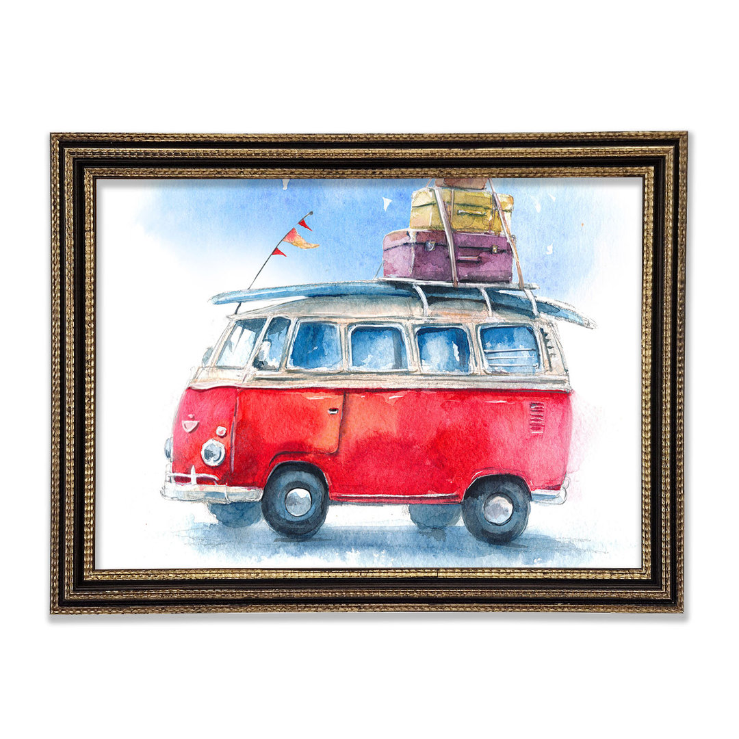 Gerahmtes Leinwandbild Delightful Camper Framed Print