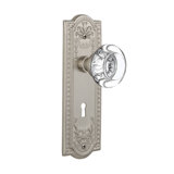 Meadows Plate with Decorative Keyhole and Round Clear Crystal Door Knob
