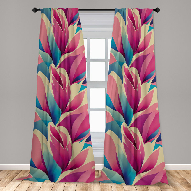 Zamiel Semi Sheer Curtain Pair, 56" W x 63" H
