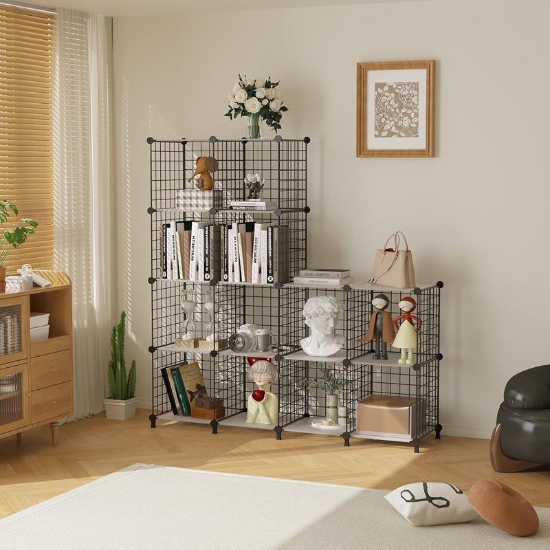 Armoire de rangement empilable à 12 cubes