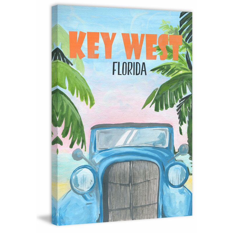 "Key West Poster" Print on Wrapped Canvas, 24" H x 16" W x 1.5" D