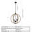 4-Light Globe Orb Wood Chandelier