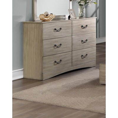 Commode classique à 6 tiroirs avec miroir, meubles de rangement en contreplaqué Classic