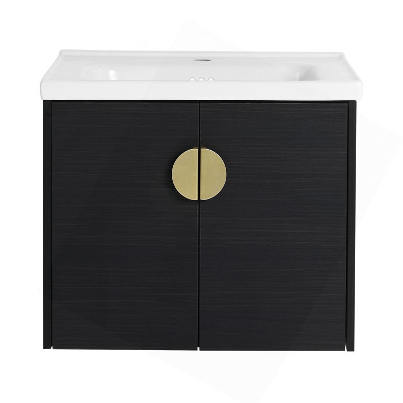 Meuble-lavabo à fermeture en douceur 24 po avec lavabo, pour petite salle de bain, 20.7" H x 23.8" W x 18.5" D