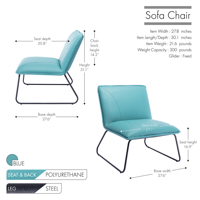 Chaise d'appoint Guthrie, Bleu