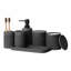 Ensemble d'accessoires de salle de bain - Ensemble de 6 accessoires de salle de bain complet avec distributeur de savon, porte-brosses à dents, gobelet, plateau de coiffeuse et 2 porte-coton-tige pour organisateur de maison et décoration, gris foncé