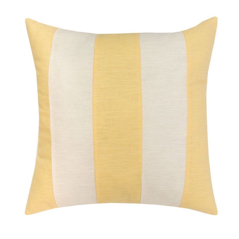 Coussin en coton Audriana, Jaune et blanc