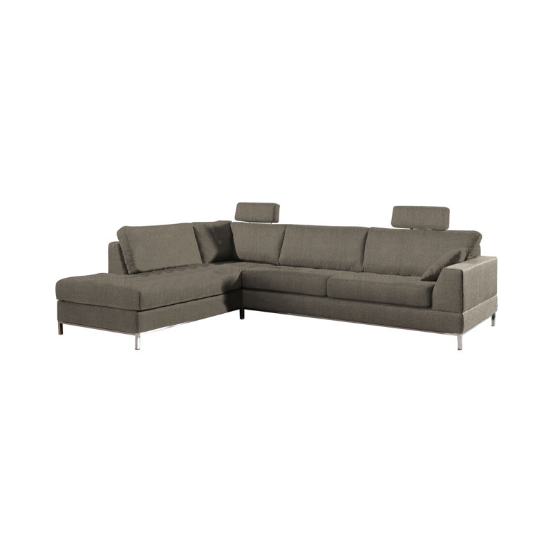 Gino 5 Seater Corner Sofa , Dark beige, Chaise lounge left