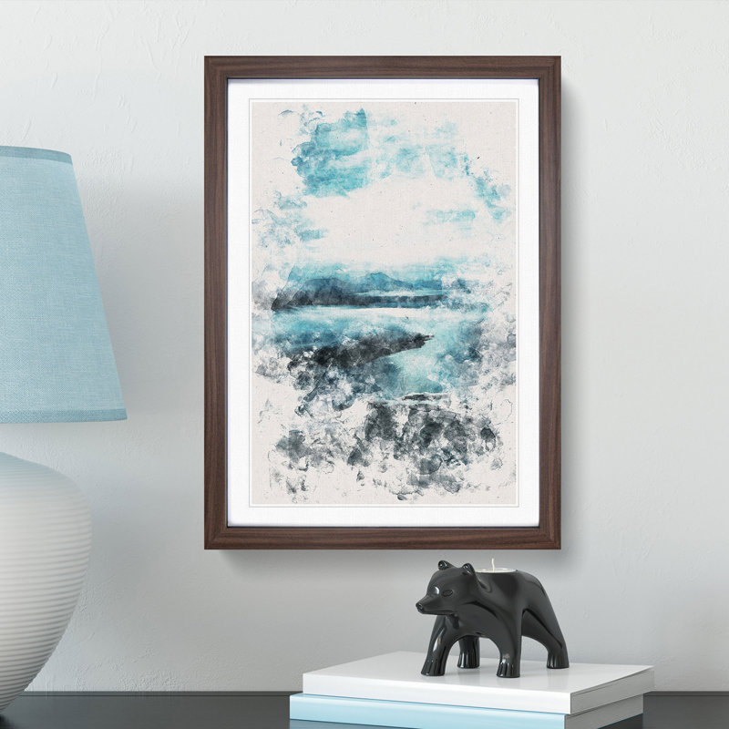 Aerial View of the Isle of Skye in Scotland - Framed Print, 33cm H x 24cm W x 2cm D, Walnut Framed