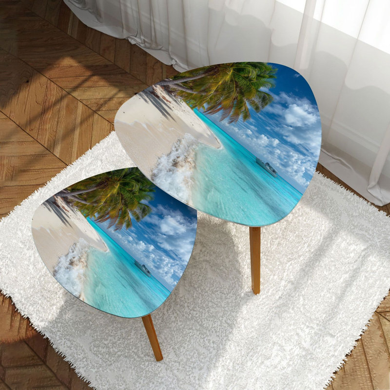 Ensemble de 2 tables basses gigognes Triangle
