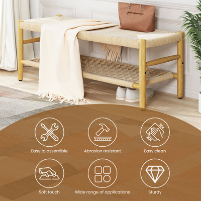 Bystrc Solid Wood Storage Bench