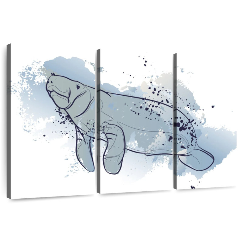 Brampt Color Splash Manatee, 48" H x 74" W