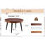 Table basse ronde - 23,6 pouces de large, procédé de moulage par aspiration, matériau, conception de couleur noyer, pieds en métal noir, imperméable, pieds réglables en pouces, et robuste, texture, couleur, pied, pour nivellement