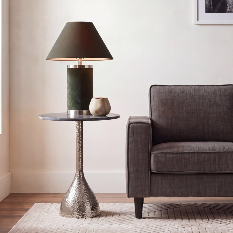 Table d'appoint Avanni, Gris foncé, Argent