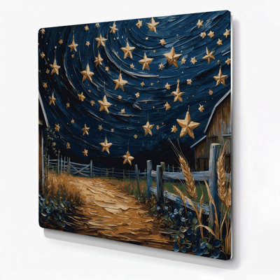 «Farm Country Stars», art mural gris en métal