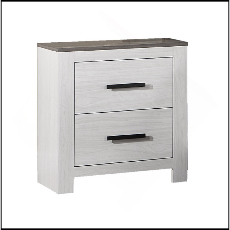 Table de chevet 2 tiroirs blanc