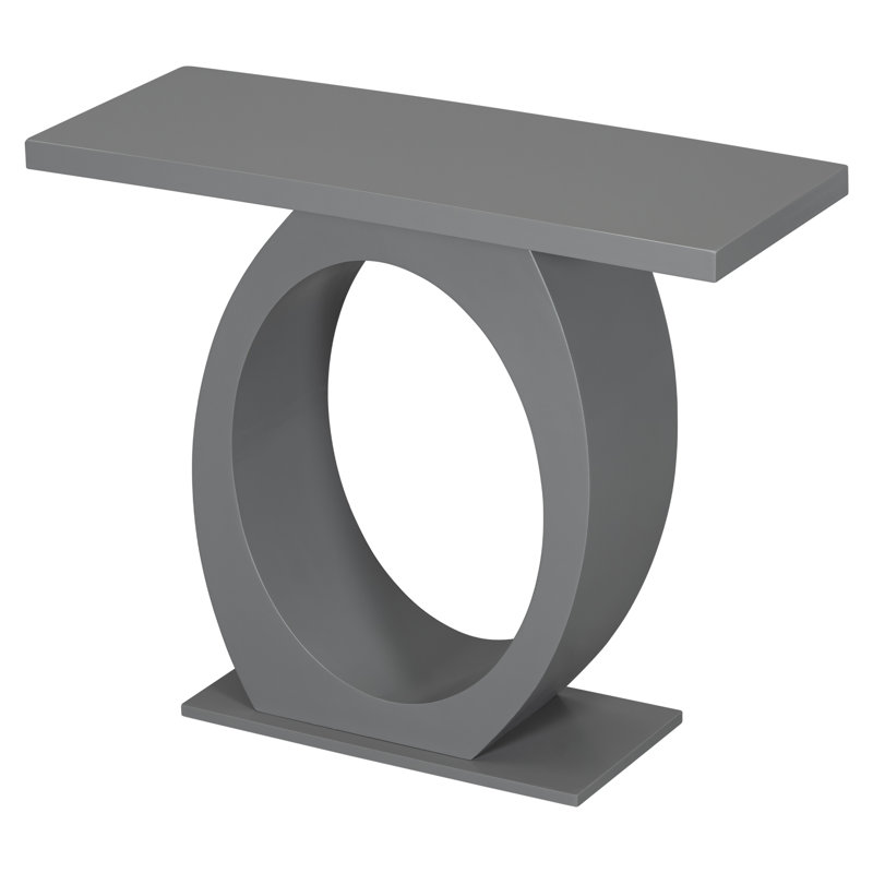 Homister Stylish Modern End Table With Egg-Shaped Base, Gray