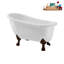 Baignoire de trempage en acrylique sur pieds 53 po avec bonde, pattes et plateau en bambou Streamline-76285533-72770253