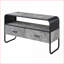 Meuble télé gris béton moderne & amp; Meuble télé noir à 2 tiroirs pour téléviseur de 42 po ou moins | Bois et métal | Moderne