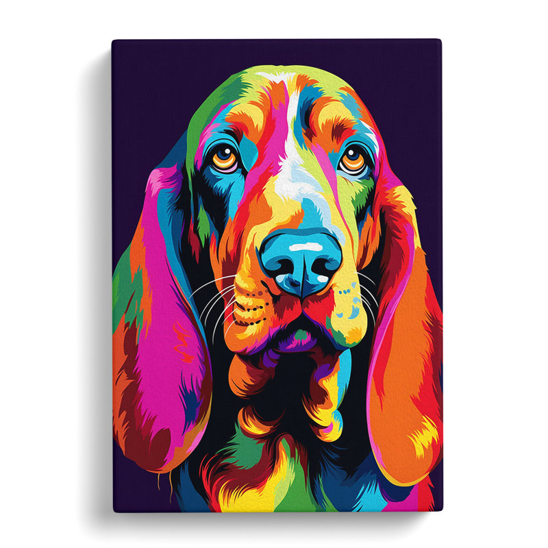 Basset Hound Pop - Wrapped Canvas, 60cm H x 40cm W x 3cm D