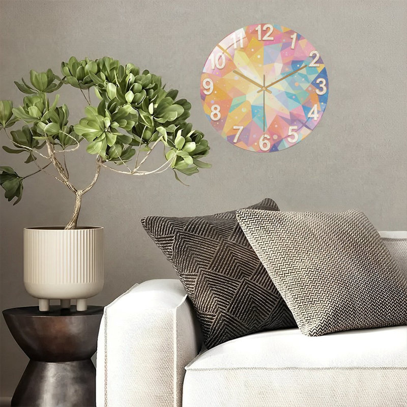 Horloge murale facettée en cristal 12 po
