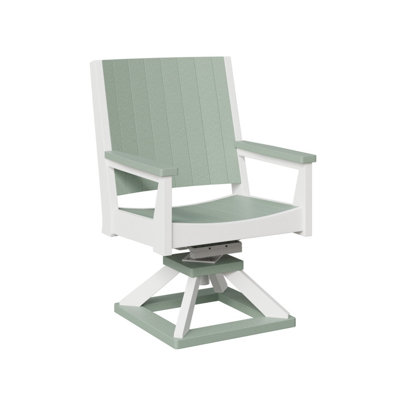 Chaise berçante berçante pivotante Berlin, Blanc / Écume de mer