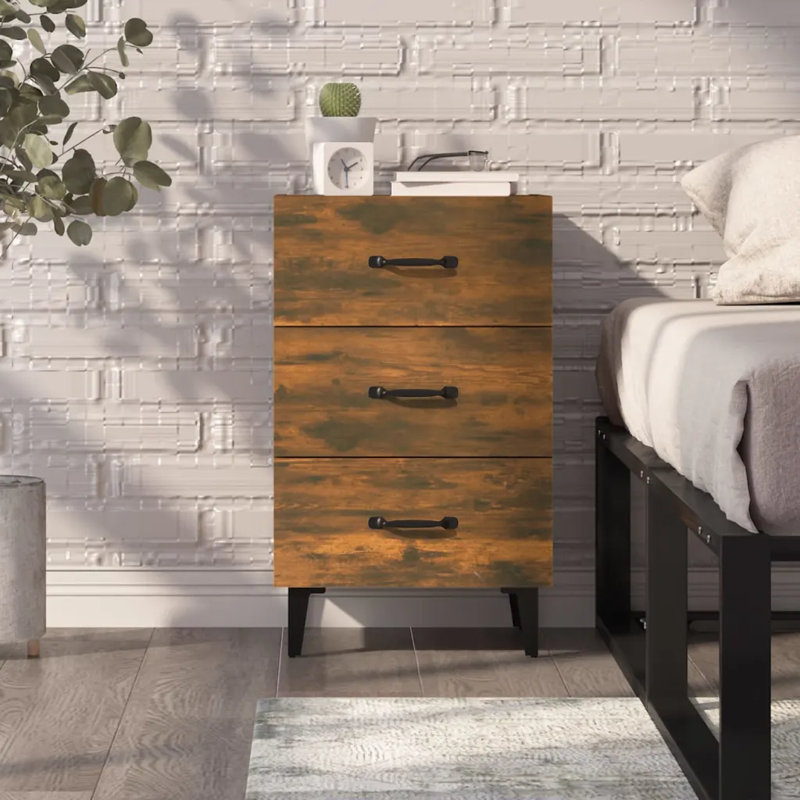 Westbury 40cm W Bedside Table, Smoked Oak