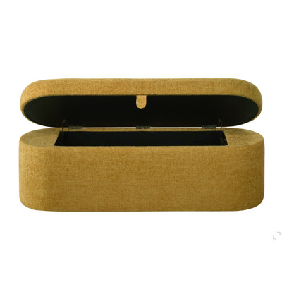 1pièce Banc de rangement fonctionnel et spacieux Compartiment caché Siège rembourré Structure en bois robuste Revêtement de chambre en tissu