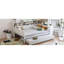 Lit de jour blanc antique avec options de rangement, lit gigogne simple, rangement pour bureau pleine grandeur, bois, lit gigogne et zone d'étude