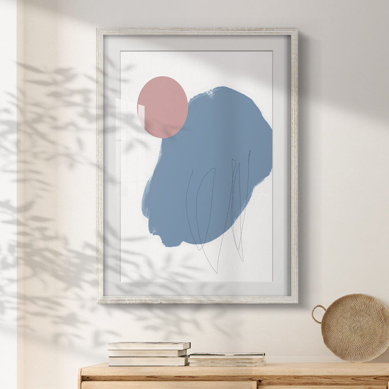 Élémentaire abstrait I - impression encadrée, H 28,5 po x l 20,5 po, Blanc