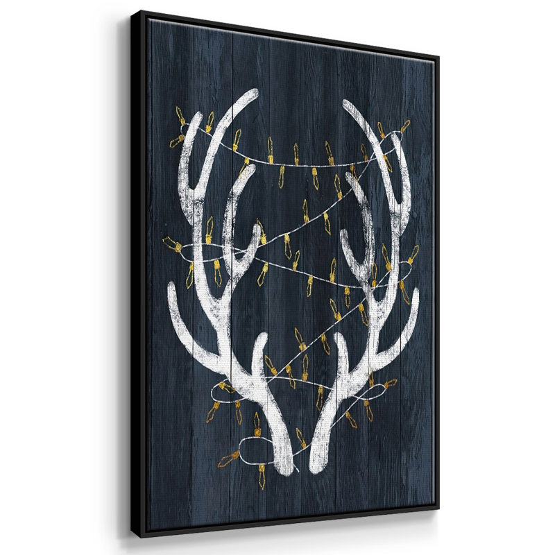 Bois et lumières encadré sur toile, Noir, H 25 po x l 17 po x P 1,5 po
