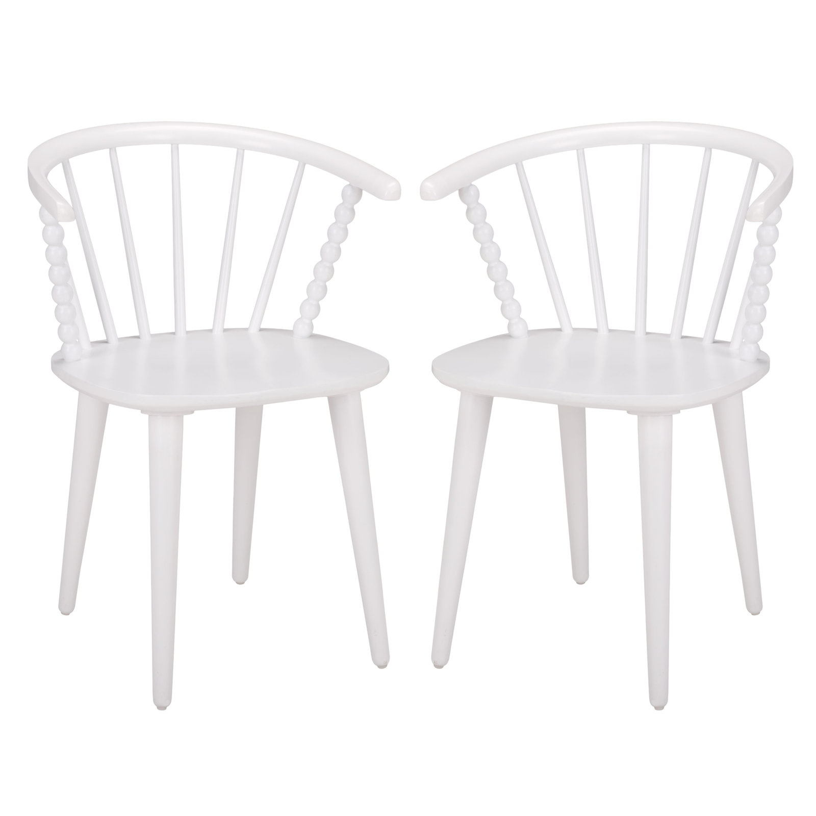 Curved Back Armchair, White