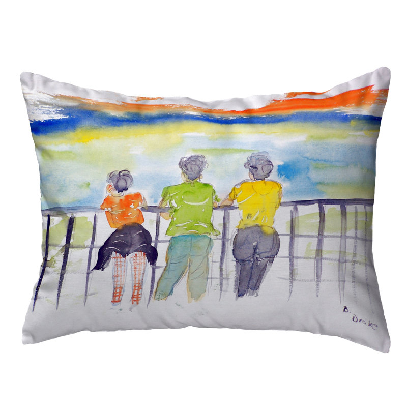 Outdoor Reversible Throw Pillow, 11" x 14"