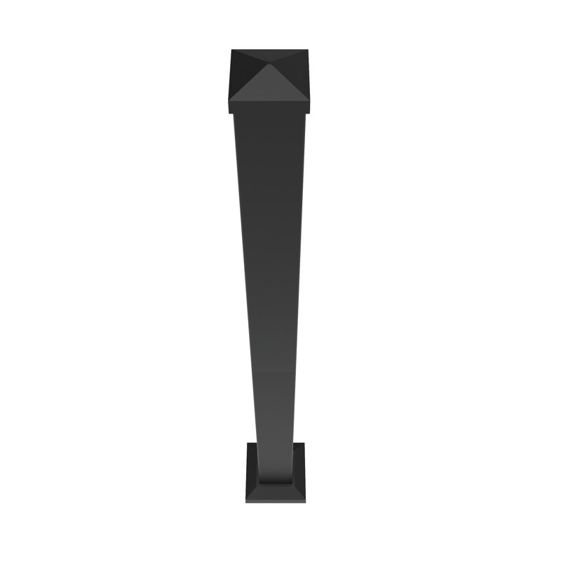 Poteau en aluminium VersaRail avec garniture, H 39 po x l 2,5 po x P 2,5 po, Noir mat