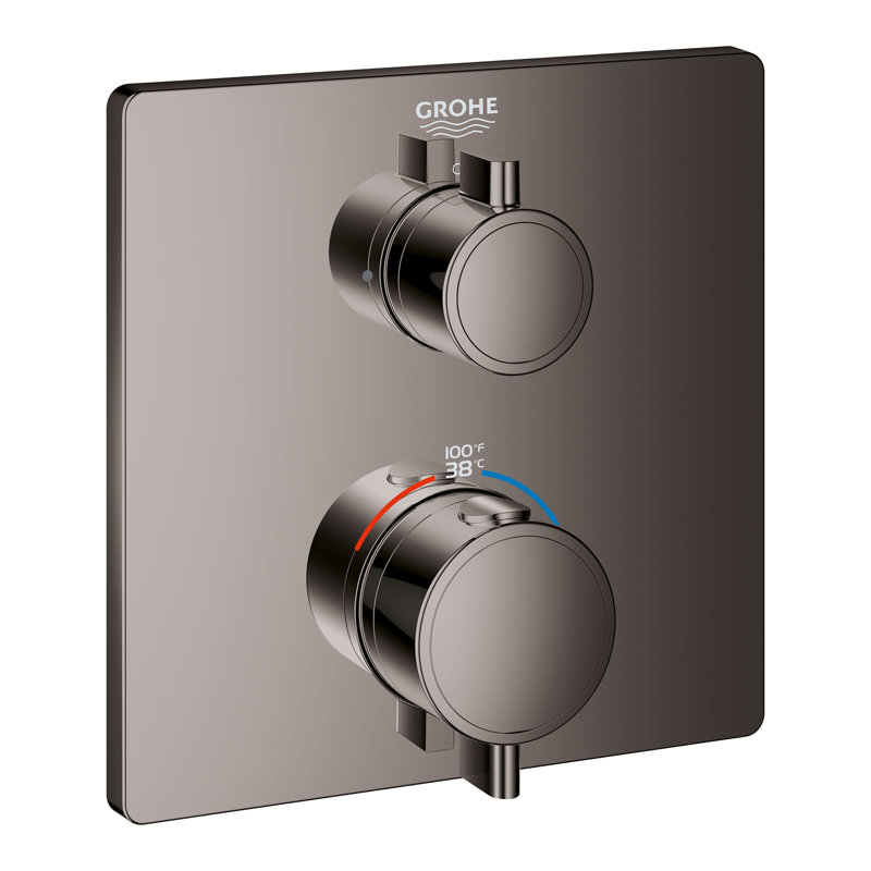 Grohtherm® Single Function 2-Handle Thermostatic Trim, Hard Graphite